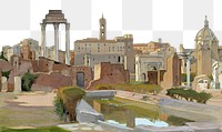 Vintage Roman forum png border, transparent background. Remixed by rawpixel. 