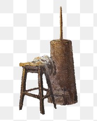 Chair png oil painting illustration element, transparent background. Remixed from Alexander Nasmyth artwork, by rawpixel.