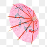 Png cocktail umbrella, isolated collage element, transparent background