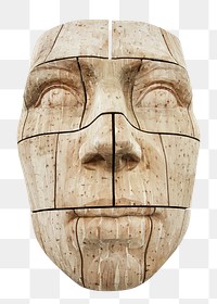 Png face sculpture, isolated object, transparent background