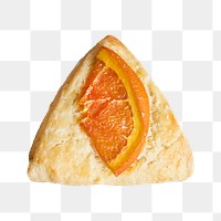 Orange scone png, food element, transparent background