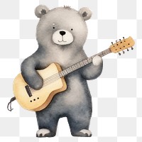 PNG Bear guitar mammal music. AI generated Image by rawpixel.