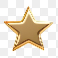 PNG shiny Christmas golden star, transparent background