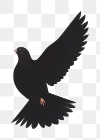 PNG Flying dove art animal black bird. AI generated Image by rawpixel.