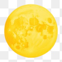 PNG Yellow moon astronomy space night. AI generated Image by rawpixel.