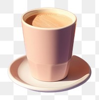 PNG Latte macchiato shadow saucer coffee. AI generated Image by rawpixel.