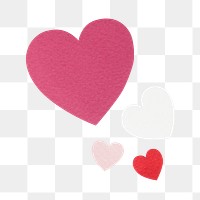 Paper hearts png sticker, transparent background