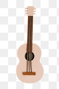 Paper guitar png sticker, transparent background