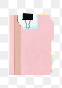 Pink folder png sticker, transparent background