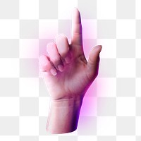 Index finger png sticker, pointing, transparent background