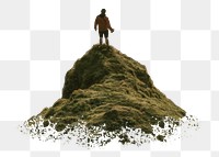 Man standing png on a cliff sticker, transparent background