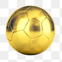 Gold football png sticker, sport equipment image on transparent background