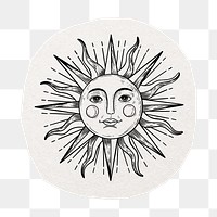 PNG spiritual sun illustration sticker, collage element in transparent background