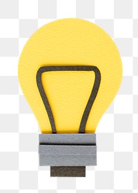 Paper light bulb png sticker, transparent background