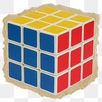 Rubik's Cube png sticker, game ripped paper, transparent background