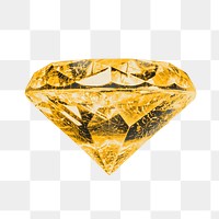 Yellow diamond png sticker, luxury jewel, transparent background