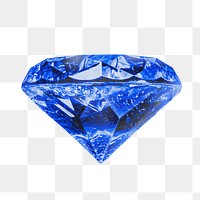 Blue diamond png sticker, luxury jewel, transparent background