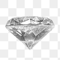 Silver diamond png sticker, luxury jewel, transparent background