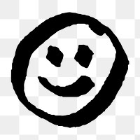 Smiling emoji png doodle sticker, transparent background