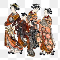 Japanese women png on transparent background.    Remastered by rawpixel. 