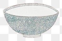 Png Japanese vintage bowl illustration, transparent background.    Remastered by rawpixel. 
