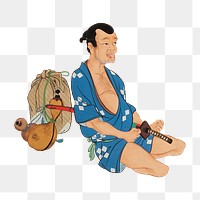 Vintage Japanese man png on transparent background. Remastered by rawpixel. 