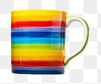 Rainbow mug png sticker, transparent background