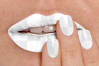 Lips, nails png transparent mockup