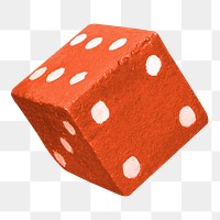 Red dice png sticker, transparent background