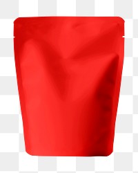 Red sachet bag png, food packaging, transparent background