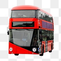 Double-decker bus png sticker, transparent background