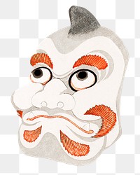 Png Hokusai's Masks of Oni (Demon), transparent background.   Remastered by rawpixel. 