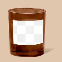 Candle label  png mockup, transparent design