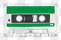 Cassette tape png sticker, retro music, transparent background