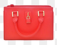 Red women's bag png sticker, transparent background