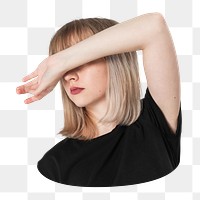 Blond girl png sticker, transparent background