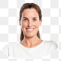 Female presenter png sticker, transparent background