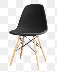 Black chair png sticker, transparent background