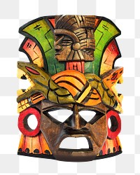 Tribal mask png sticker, transparent background 