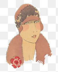 Vintage woman's png hat fashion, transparent background.  Remastered by rawpixel