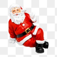 Aesthetic Santa figure png on transparent background.  Remastered by rawpixel