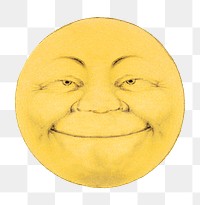 Aesthetic smiling moon  png on transparent background.   Remastered by rawpixel