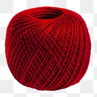 Red yarn png sticker, transparent background