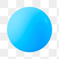 3D ball png blue round sticker, shape collage element, transparent background