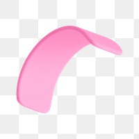 3D rendering png pink arch shape sticker, collage element on transparent background