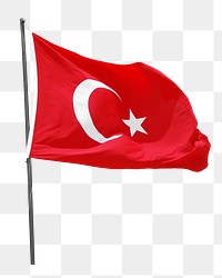 Turkish flag png sticker, transparent background