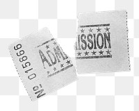 Ripped admission stamp png, transparent background