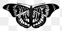 Black butterfly png sticker, vintage insect on transparent background. Remixed from the artwork of E.A. Séguy.