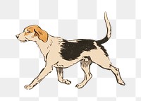 Vintage dog png sticker, animal on transparent background.  Remastered by rawpixel