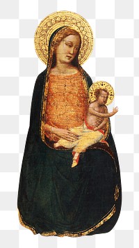 Png Madonna and Child with Saints and Angels on transparent background.   Remastered by rawpixel